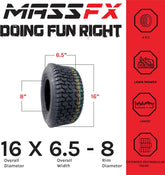 MASSFX 16x6.5-8 Go-Kart Tires 4ply 2 Pack